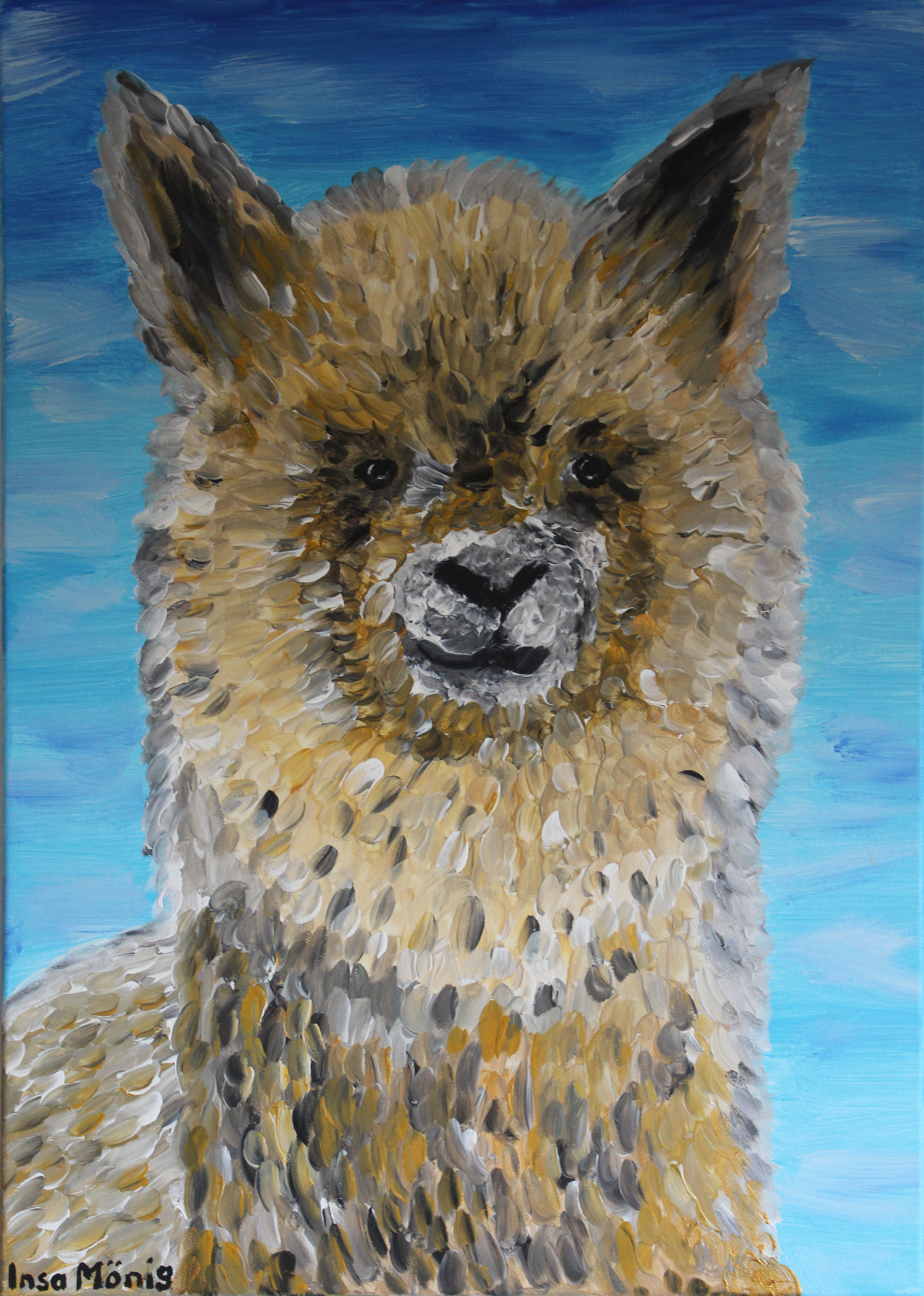 Lama, Acryl auf Leinwand, 
50 cm x 70 cm